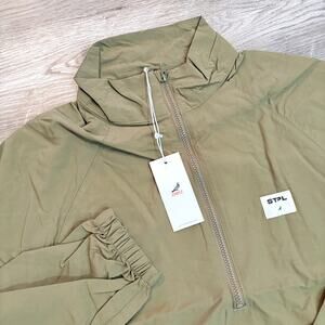 Staple Pigeon 1/2 Zip Streetwear Light Windbreaker Jacket Green Size L